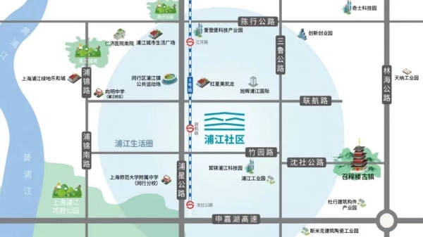 图说：城投宽庭·浦江社区位置示意图（来源：浦江）